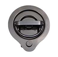 Compression D Ring, large cup, LH locking, 3 points of engagement, CD studs for mounting and is made of polished 304 stainless steel. J201 Key Code installed.