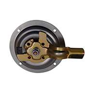 The original D Ring, non locking, small cup, right hand, has 1 point of engagement, mounting holes and is made of polished 304 stainless steel