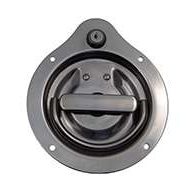 The original D Ring, locking, large cup with mounting holes and 5/16" sq shank (customer to specify shaft length desired when order is placed, max. 4 5/8". Latch is made of polished 304 stainless steel