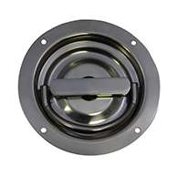 The original D Ring, non-locking, large cup D Ring with mounting holes and a 1" X 5/16" sq shank. Latch is made of polished 304 stainless steel. Square shank has #10 X 32 threads tapped into end