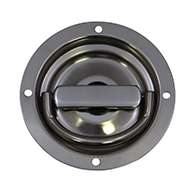 The original D Ring, non-locking, small cup with mounting holes and .48" X 5/16" sq shank with 3/8-16 threads. Latch is made of polished 304 stainless steel