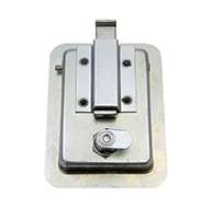 Large Flush Size Single Point Paddle Handle, 30° Powder Metal Bolt, Locking, Zinc Plated Steel, No Mounting Holes