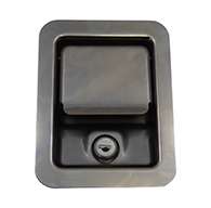 Large Flush Size Single Point Paddle Handle, 30° Bolt, Locking, Stainless Steel