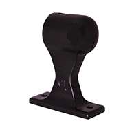Black Straight End Stanchion with Rivet Hole